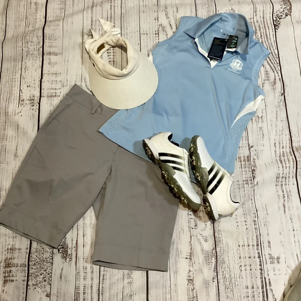 707. Adidas ClimaLite Gray Golf Shorts Size 12 NWOT